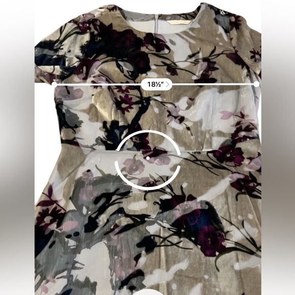 Soft Surroundings Annika Velvet Aster Grey Floral Midi Dress, Small - Picture 10 of 12